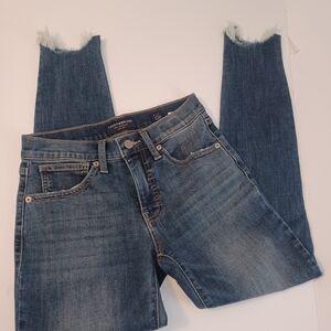 Lucky Brand Ava Mid-rise Distressed Hem Ankle Jeans Sz 2